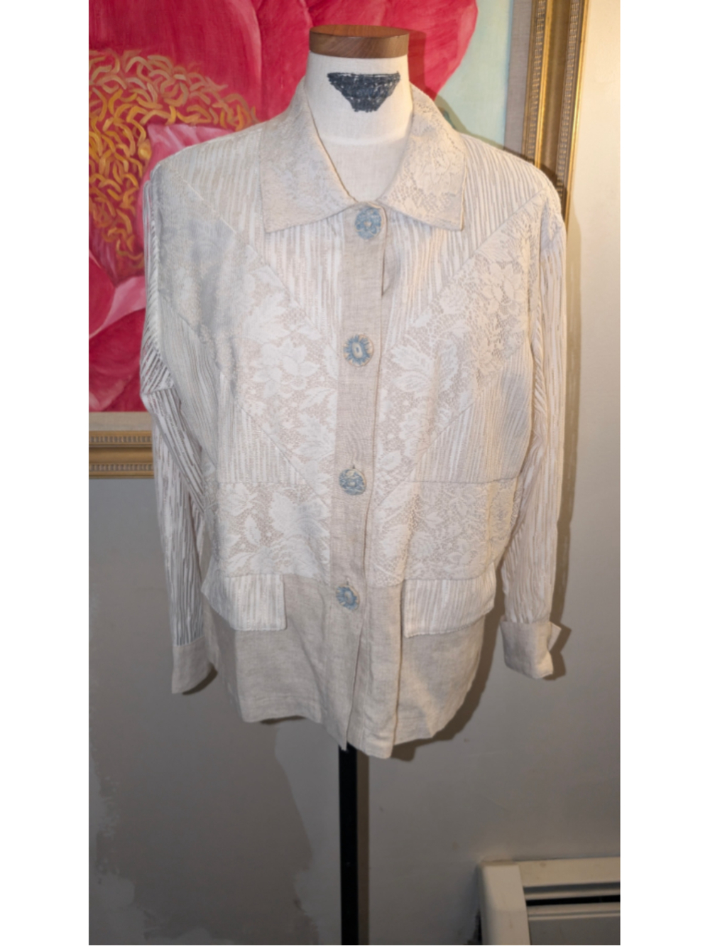 Unique Alexa Em linen and lace Blazer